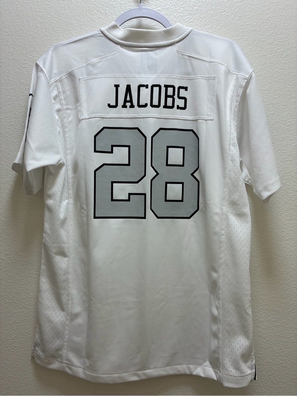 NFL White 'Jacobs' #28 Men's Jersey